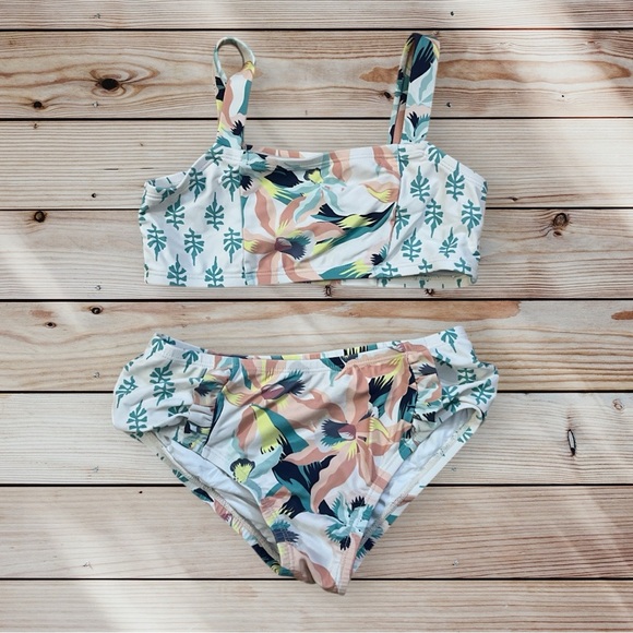 Jessica Simpson Other - Jessica Simpson Floral Kids Swim Set 2 piece bikini Swimsuit Size Small 7